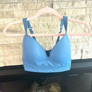 athleta sport bra, blue, size small